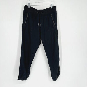 Athleta Pants Womens 8 Black Linen Lounge‎ Athleisure Lightweight Relaxed